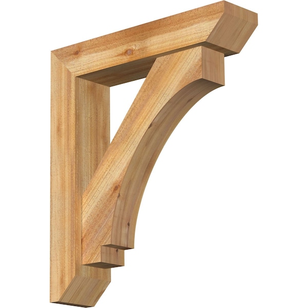 Ekena Millwork Imperial Slat Rough Sawn Bracket w/ Offset Brace, Western Red Cedar, 6"W x 26"D x 30"H BKT0604X26X30IMP06RWR - main